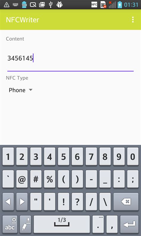 write text to nfc tag android|Android shake for nfc example.